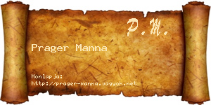 Prager Manna névjegykártya